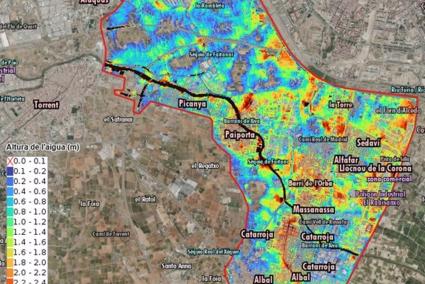 Elaboran un mapa de inundación calle a calle de los municipios de l'Horta Sud afectados por la dana