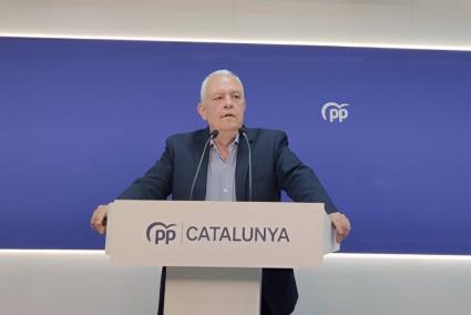 El secretario general del PP de Catalunya (PPC), Santi Rodríguez, en rueda de prensa.