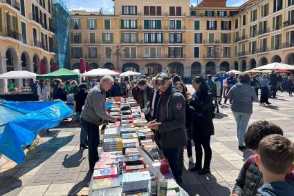 Un estante en la Plaza Major de Palma el Sant jordi del pasado año.