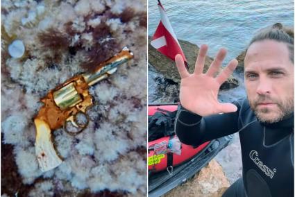 Un buzo que recoge basura en el fondo del mar encuentra un revólver en aguas de Calvià