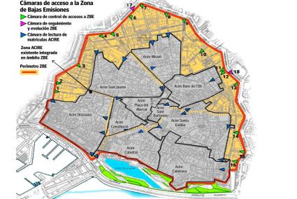 Estas son las calles afectadas por la Zona de Bajas Emisiones de Palma Publicado Publicada en: Mallorca Palma