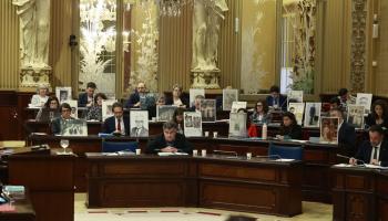 Bancada de la oposición en el Parlament, donde se ha aprobado la derogación de la Ley de Memoria Democrática.