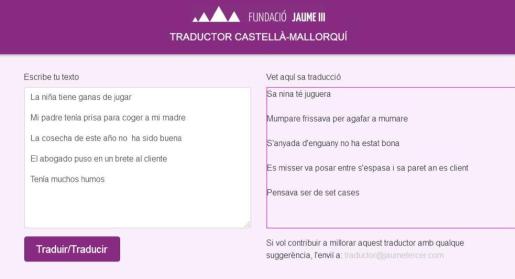 traductor mallorquin a español