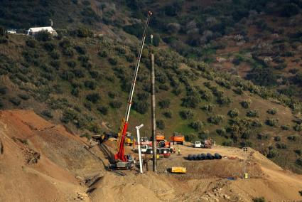 Trabajos de rescate en Totalán