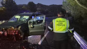 Un muerto y tres heridos graves en un accidente frontal a la entrada de Peguera