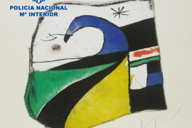 La Policía Nacional localiza una obra desaparecida de Joan Miró cuando iba a ser subastada en Londres