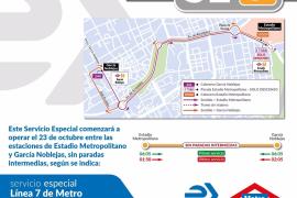 El corte en la L7 de Metro entre García Noblejas y Estadio Metropolitano se prolongará "dos o tres días"