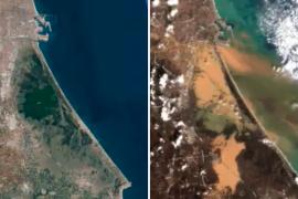 Las impactantes imágenes del desastre en Valencia, desde el espacio