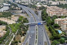 Vista de la vía de cintura justo en la salida que conduce hacia el cementerio de Palma.
