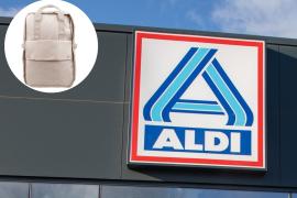 Logo de Aldi y la mochila de cabina de la marca Live in Style que se podrá comprar a partir del sábado