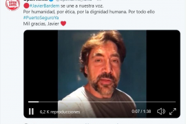 Vídeo de Javier Bardem de apoyo al Open Arms publicado en Twitter por la ONG