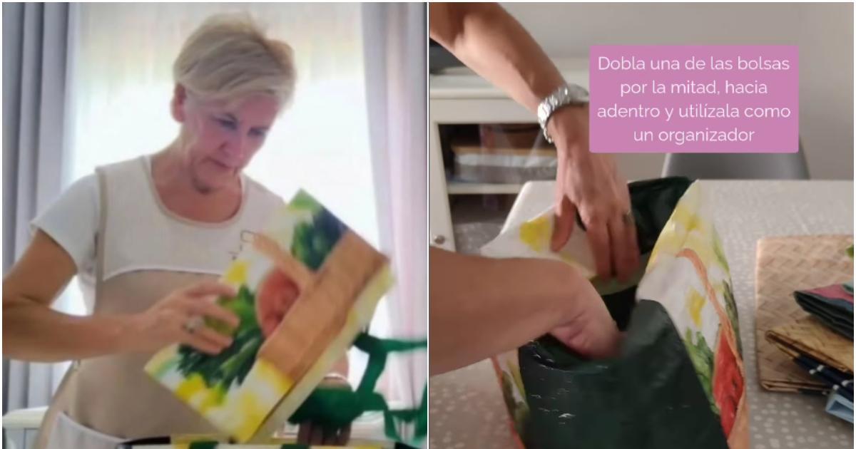 Mamen, experta en limpieza, tiene el truco definitivo para guardar las bolsas de Mercadona: «Puedes sacar una sin desordenar el resto»