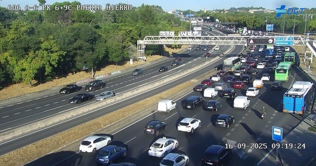 Complicaciones de entrada a Madrid a primera hora de la mañana por varios accidentes en la A-6, A-2 y A-42