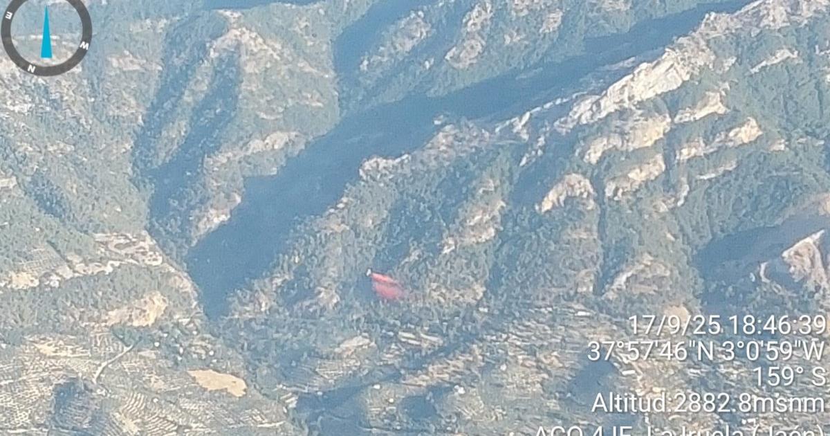 Una decena de medios aéreos y casi ochenta bomberos trabajan en un incendio forestal activo en La Iruela (Jaén)