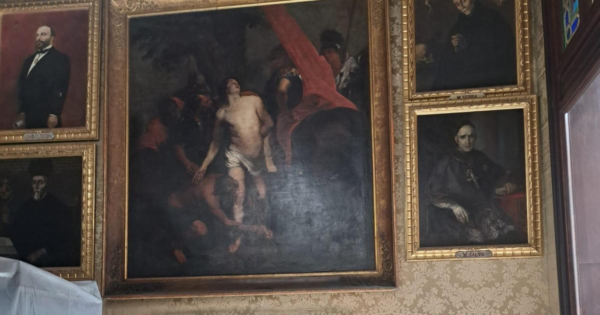 Un Van Dyck, expuesto al polvo de las obras en el edificio de Cort