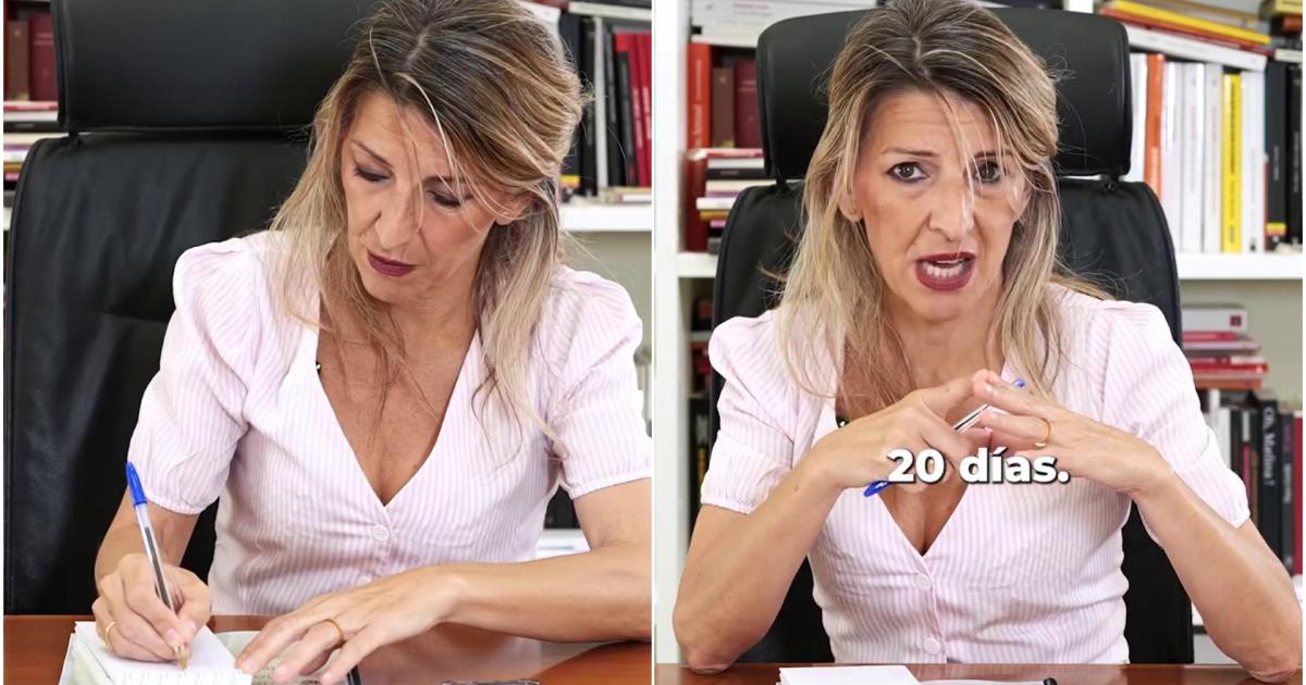 Yolanda Díaz, clara sobre la búsqueda de empleo en el trabajo durante el preaviso de despido: «Está amparado por el Estatuto de Trabajadores»