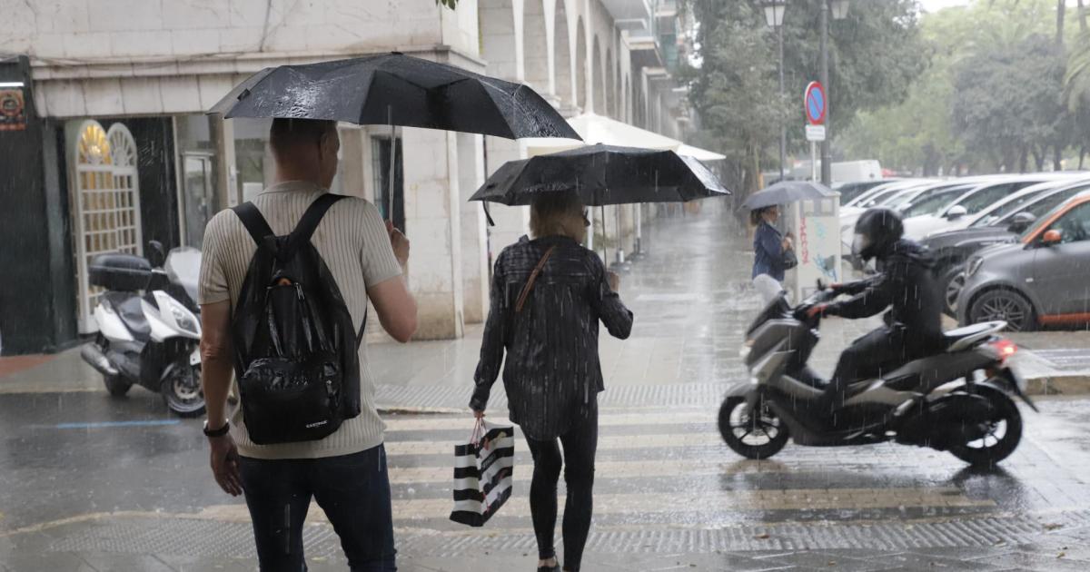 Una borrasca pone en alerta a parte de Mallorca este martes por lluvias fuertes y tormentas