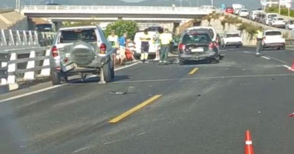 Un quíntuple accidente en la Autopista de Llucmajor causa grandes retenciones