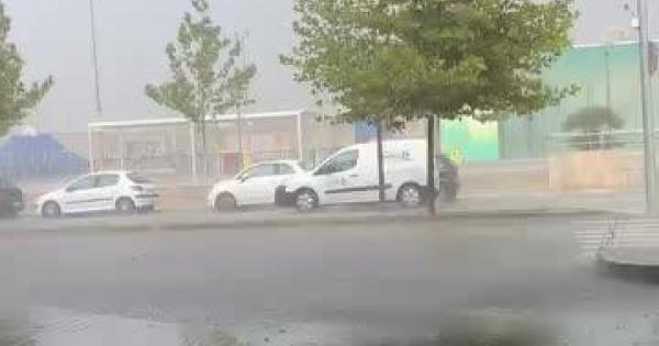 'Gabrielle' deja una impresionante granizada en Inca y lluvias fuertes en la Part Forana