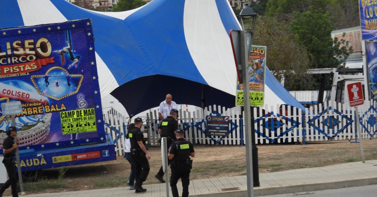 Precintan un circo en Camp de Mar por deficiencias de seguridad poco antes de empezar la función