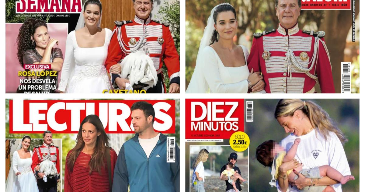 Las portadas de las revistas del corazón de hoy: la boda de Cayetano Martínez de Irujo, el nuevo amor de Eva González y la preocupación de Raquel Mosquera