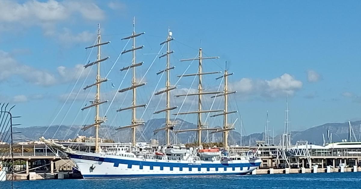 El majestuoso Royal Clipper, en Palma