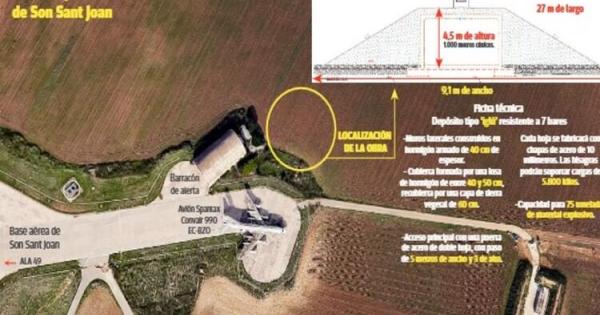 El almacén militar de explosivos de Son Sant Joan estará operativo el próximo verano
