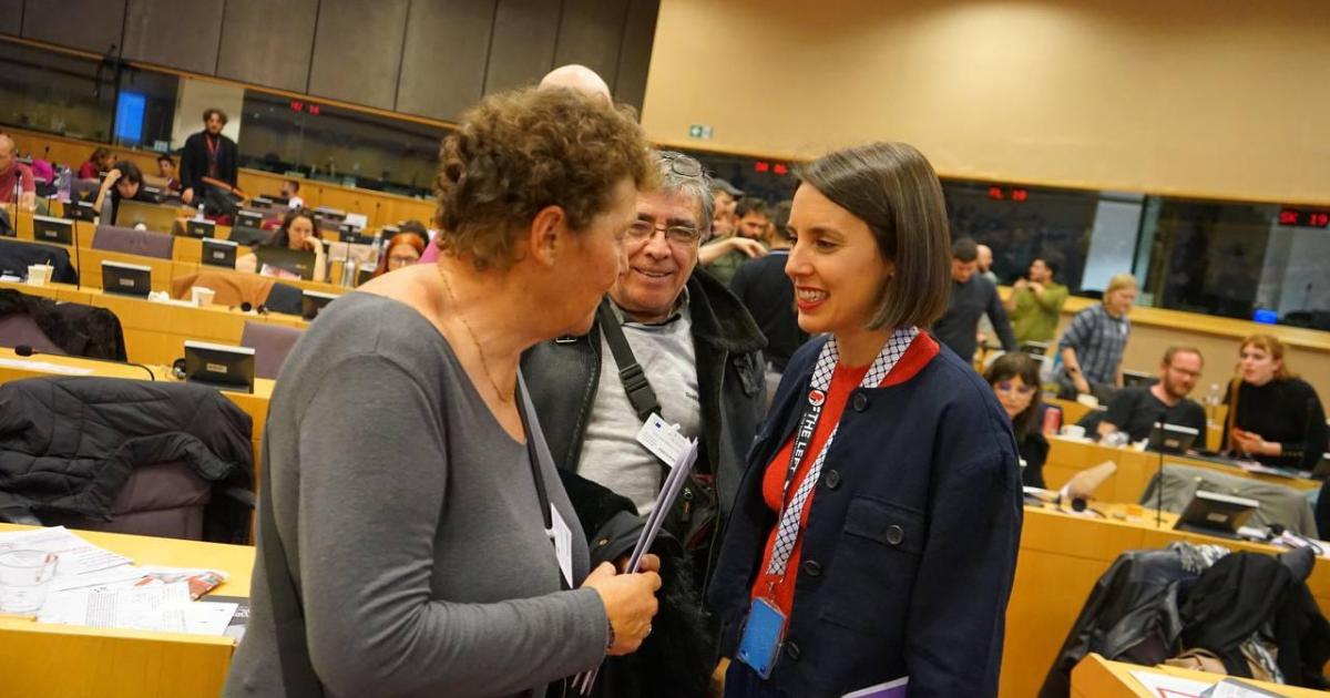 Los caravanistas de Palma se plantan en Bruselas por la emergencia habitacional junto a Irene Montero
