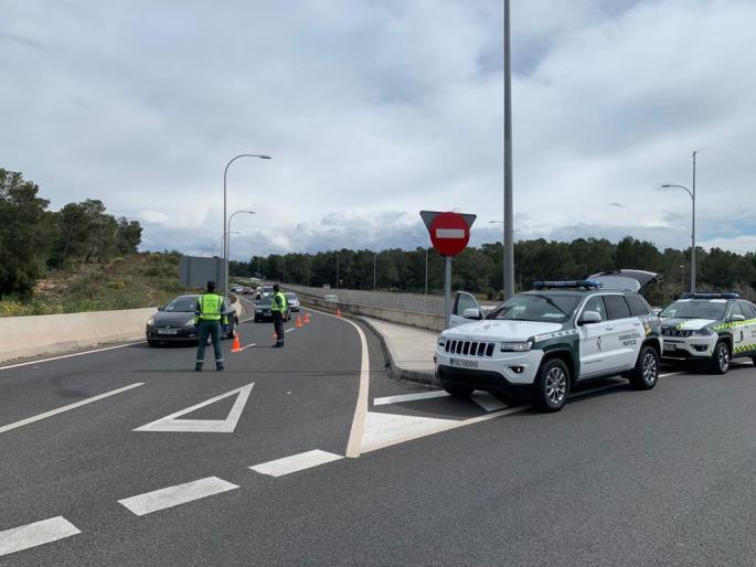 Control en la autopista de Calvià
