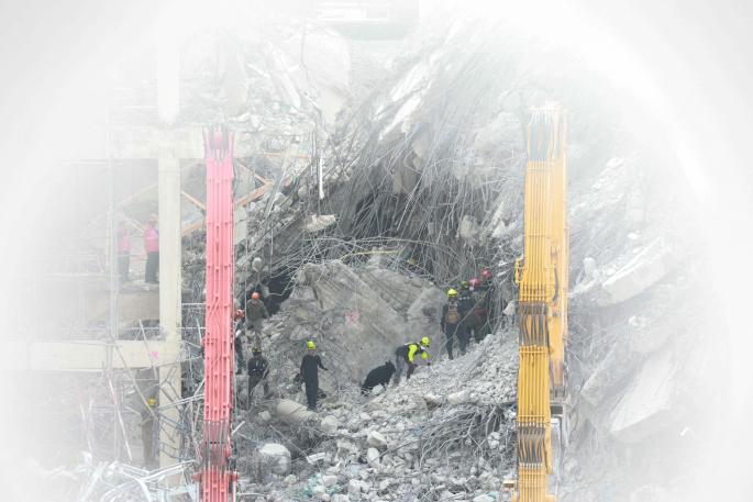 Aftermath of a strong earthquake in Bangkok