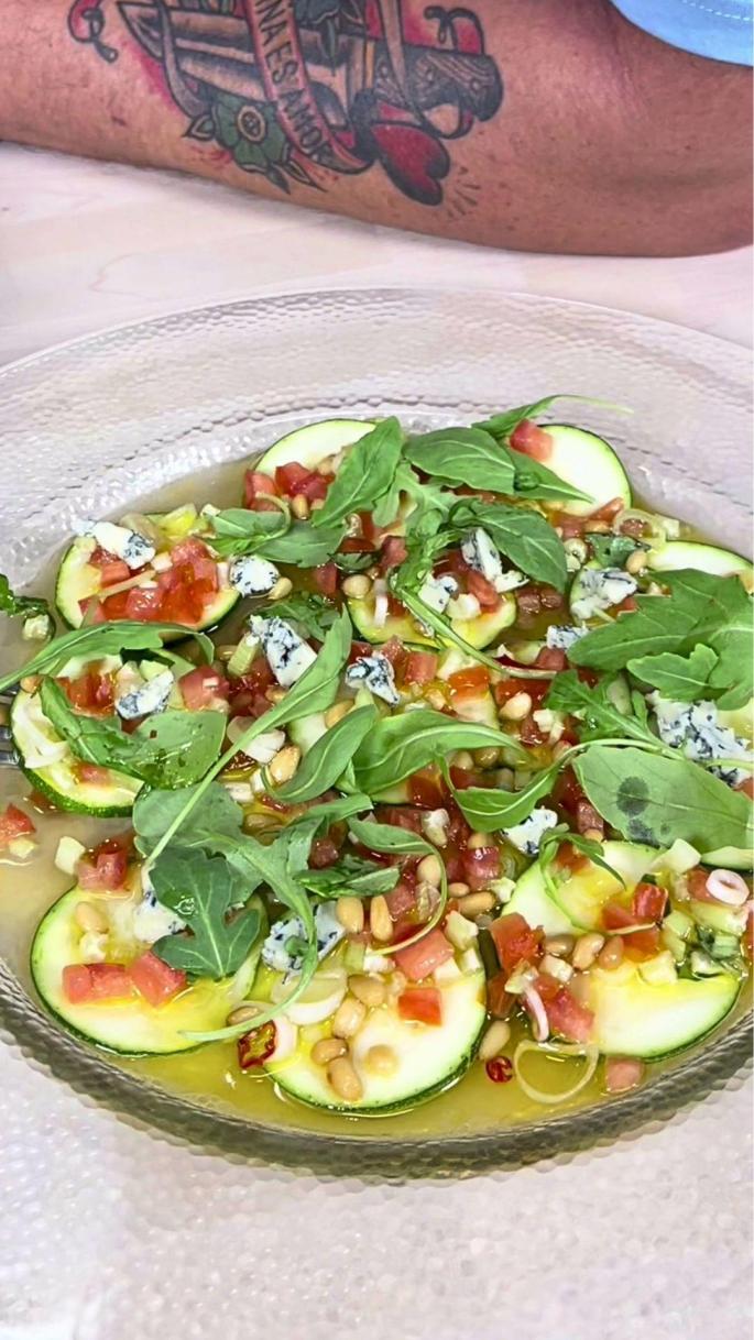 receta carpaccio calabacín queso azul